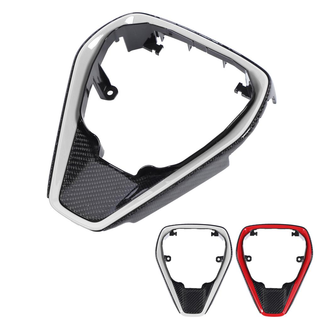Carbon Fiber Steering Wheel Center Frame Cover Interior Car Steering Wheel Panel Moulding Trim for C