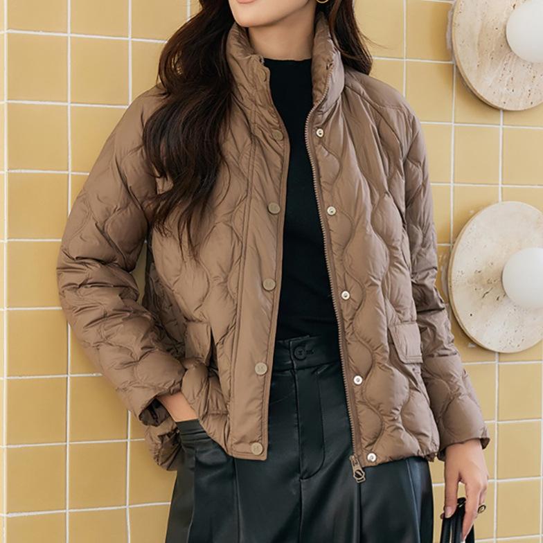 Autumn and winter warm gourd women's stand-up collar short down white duck down jacket casual winter jacket tide