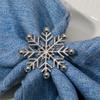 Pack of 6 Napkin Holder Snowflake Napkin Buckles Christmas Serviette Rings Aluminum Material for Napkin Decorations