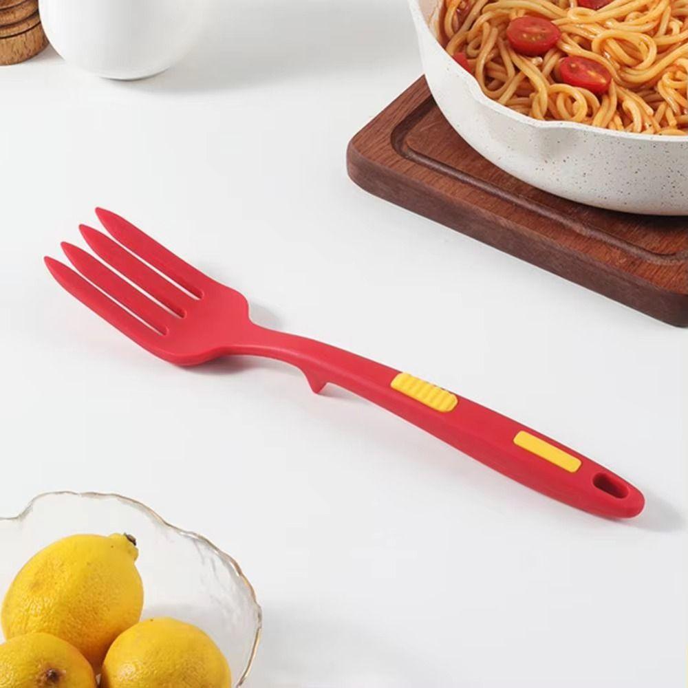 Heat-Resistant Silicone Flexible Forks Anti-scalding Large Hand-Pulled Spoon  Dessert