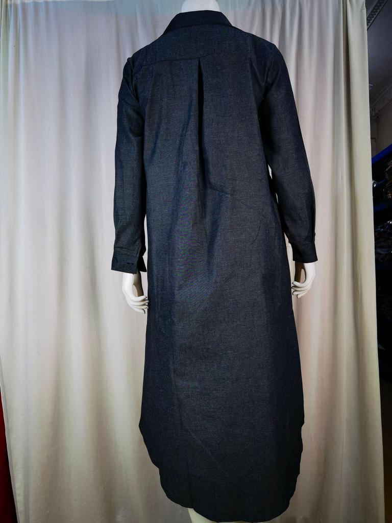2023 European & American Fashion Denim Long Skirt with Shirt Collar