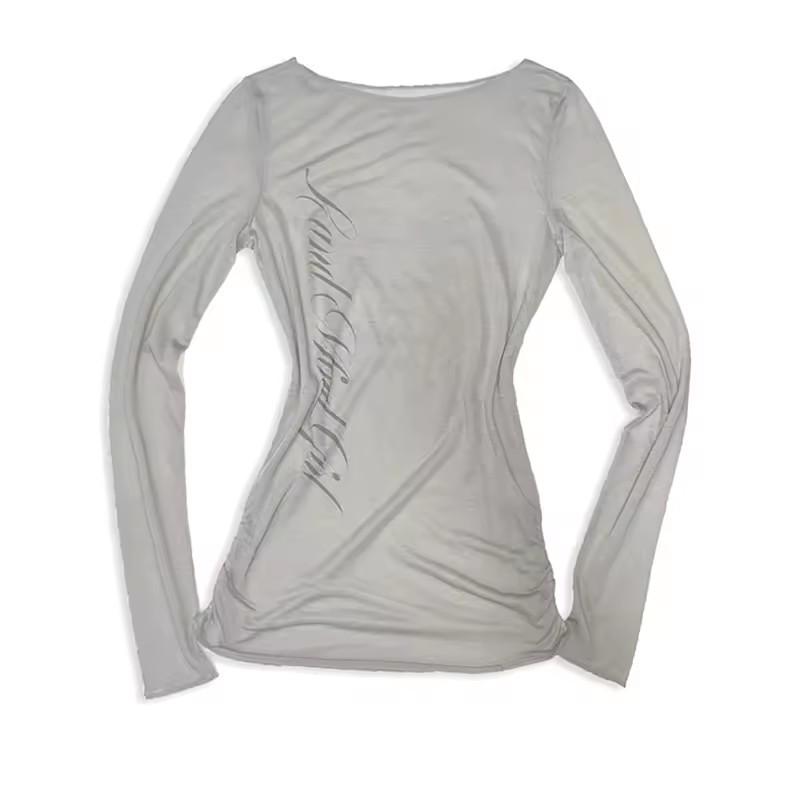 Gotisches Punk Slim Fit Langarmtop für Damen, Europäisch-Amerikanischer Stil, Mode 2025
