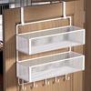 In-Stock No-Punch Hanging Organizer Rack with Hooks for Clothes and Side Basket