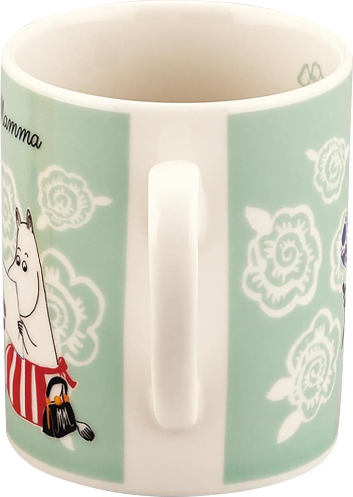 MOOMIN Large 8x9cm With Made In Day Gift for Birthday Tableware (Moomin) Mug, 320ml, Approx. Diameter, "Time Mamma," Green, Japan, MM9502-11, Mother's