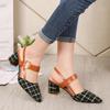 2024 Women's Closed-Toe Pointed Summer Sandals with Single Strap & Chunky High Heels