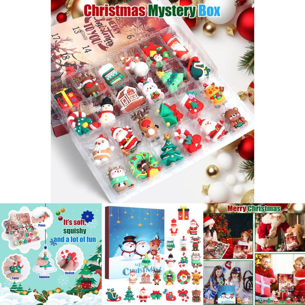 Christmas Countdown Calendar Pvc 3d Figures Hanging Set For Holiday Decor And Gift Giving
