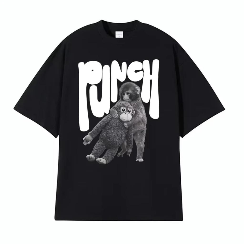 Punch The Monkey Graficzny T-shirt w Stylu Vintage Odzież Męska Letnia Vintage Moda T-shirt Top 100% Bawełna Koszulki Oversize