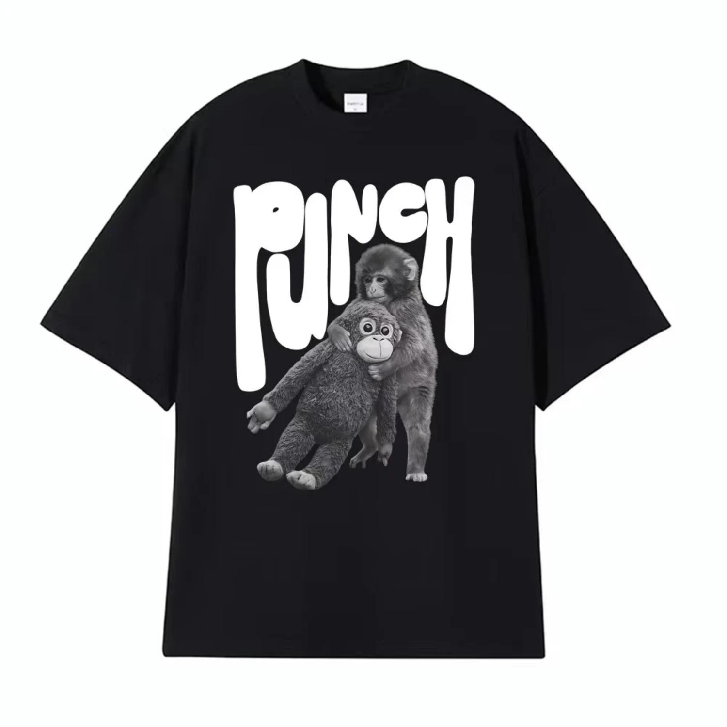 

Punch The Monkey Графическая футболка в винтажном стиле Мужская одежда Летняя винтажная модная футболка Топы 100% хлопок Оверсайз футболки S разноцветный