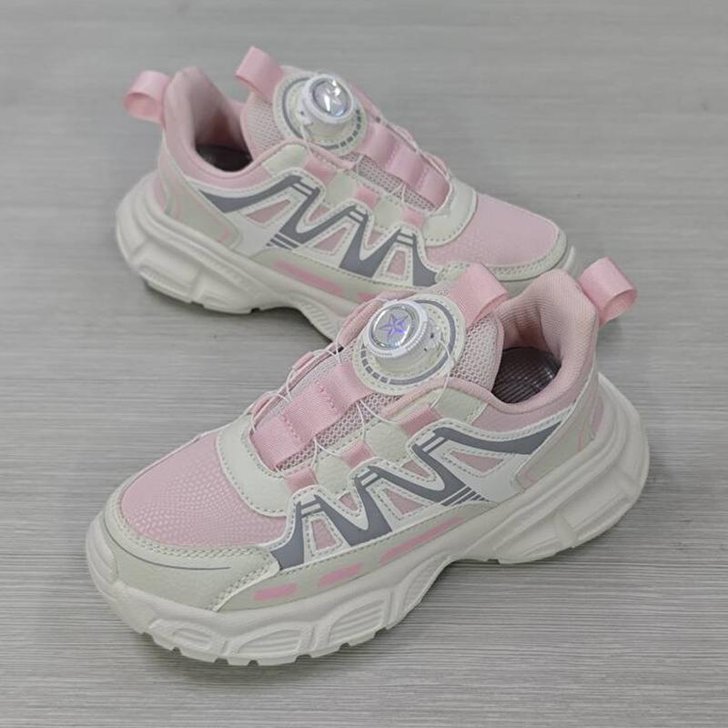 Cute Pink Girls Sneakers Fashion Running Shoes for 7-15 Years Children Sports Casual Shoes Lightweight Kids Tennis