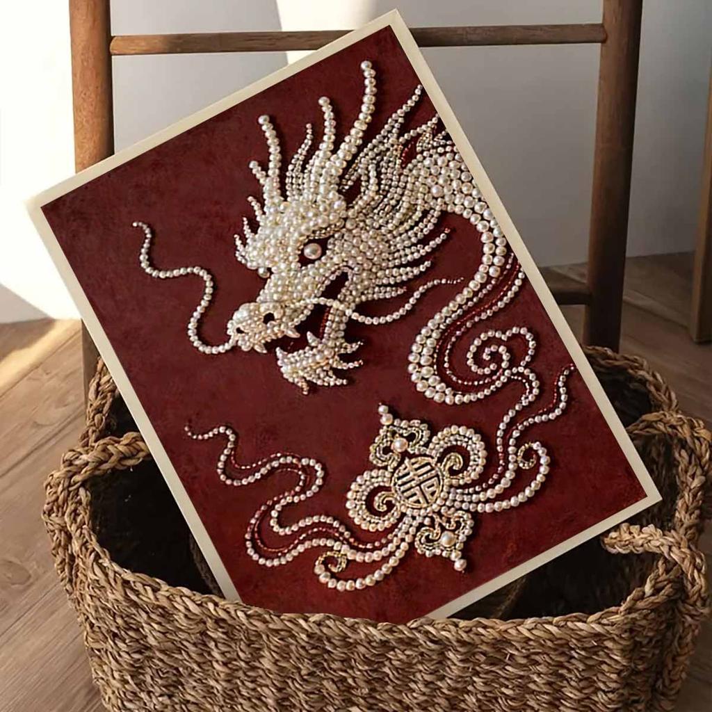 Perlen Drache DIY Diamant Malerei Kits 15.7x19.6 Zoll Edelstein Kunst Diamant Malerei Kits Ohne Rahmen für Erwachsene Geschenkidee Heim Wanddekoration