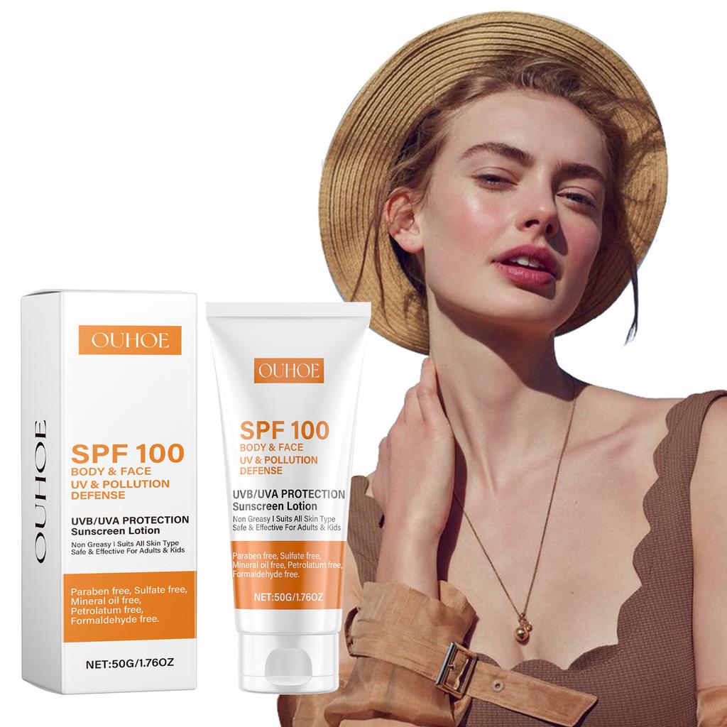 OUHOE Face Protection Lotion Gentle UV Isolation Anti-Wrinkle Sunburn Care Lightweight Protective Cream