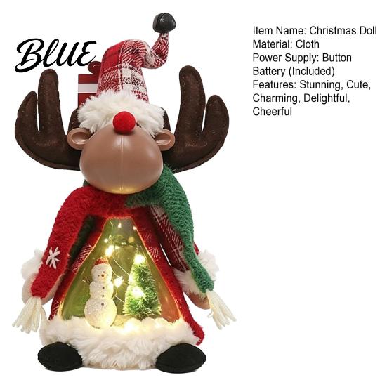 Kardan Adam Tatil Süsü Işıklı Noel Bebek Dekorasyonu Sevimli Peluş Noel Baba/Kardan Adam/Ren Geyiği Figürü Yaratıcı Şömine Dekoru ile Sıcak LED Işık