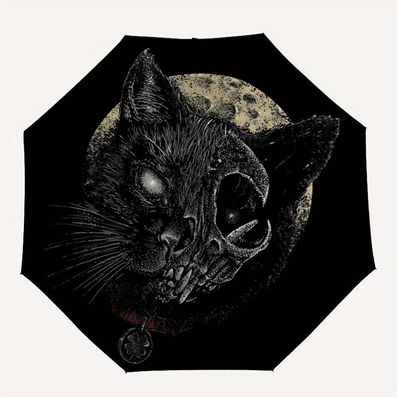 

1pc Gothic Cat Automatic Open/close Folding Umbrella, Compact Portable Travel Umbrella, Durable Construction yy250809104