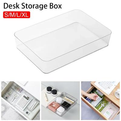 1Pcs Drawer Table Desk Storage Organizer Transparent Jewelry Container New Makeup Organizer Box
