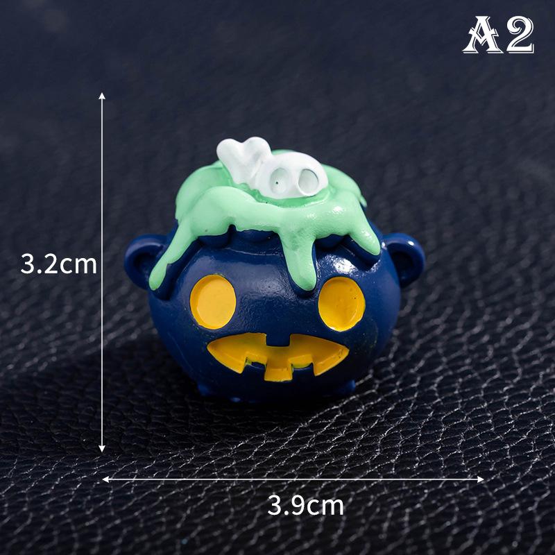 Cute Halloween Micro Landscape Miniature Figurines Resin Craft Mini Fairy Garden Ornaments Cute Pumpkin Ghost Decoration