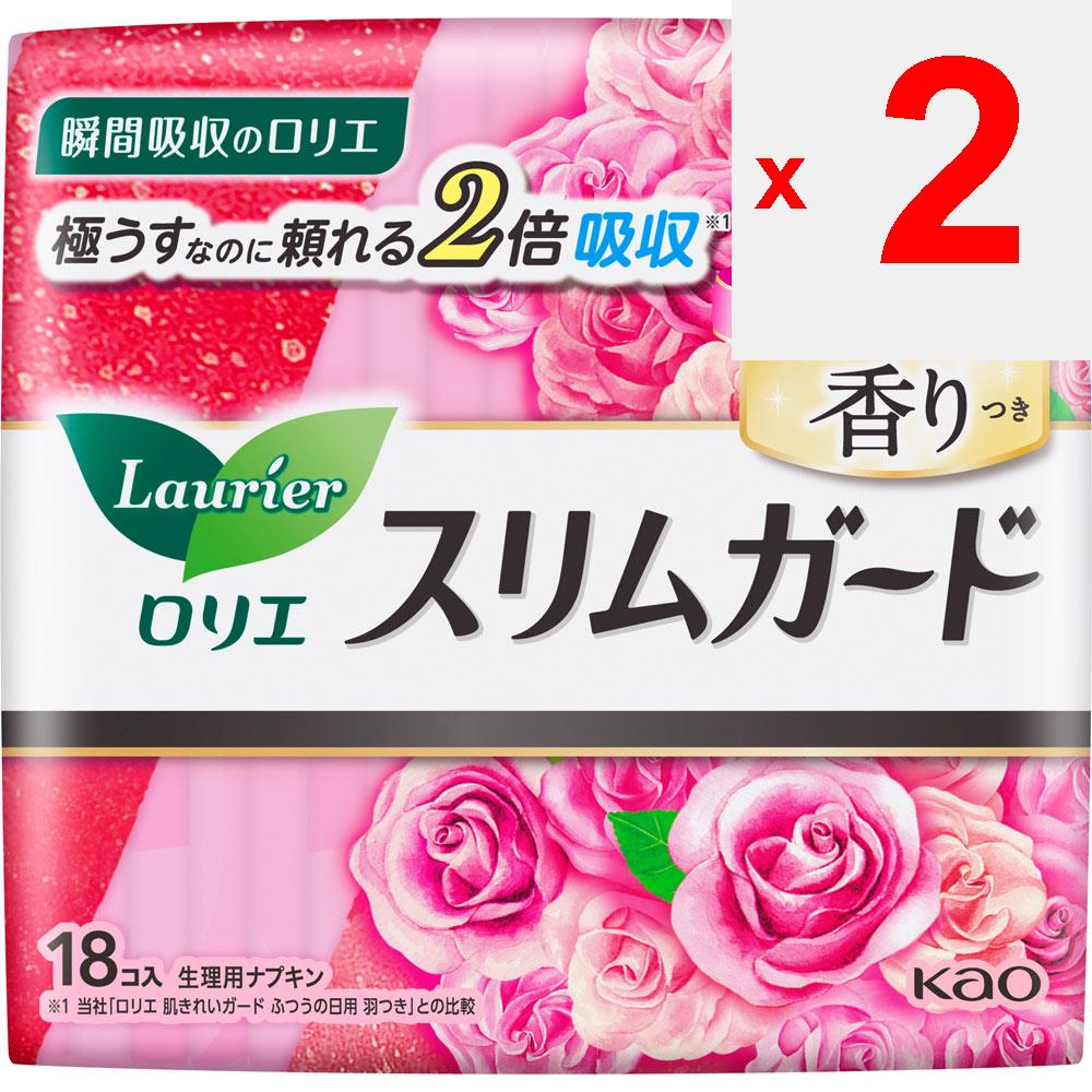 KAO Laurier SlimGuard Sweet Rose Fragrance Long Day Fix 18 balení (Kvazi-droga) Ubrousek Laurier Slim Guard Slim Laurier Slim Guard