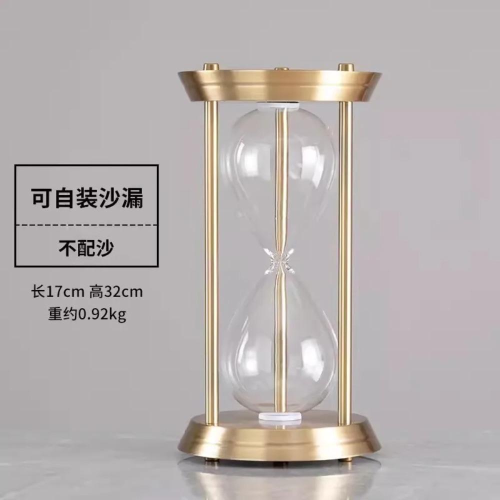 Metal Self-assembled Hourglass Ornaments Hourglass Timer Glass Desktop Ornaments Creative High-grade Retro Hourglass Timer