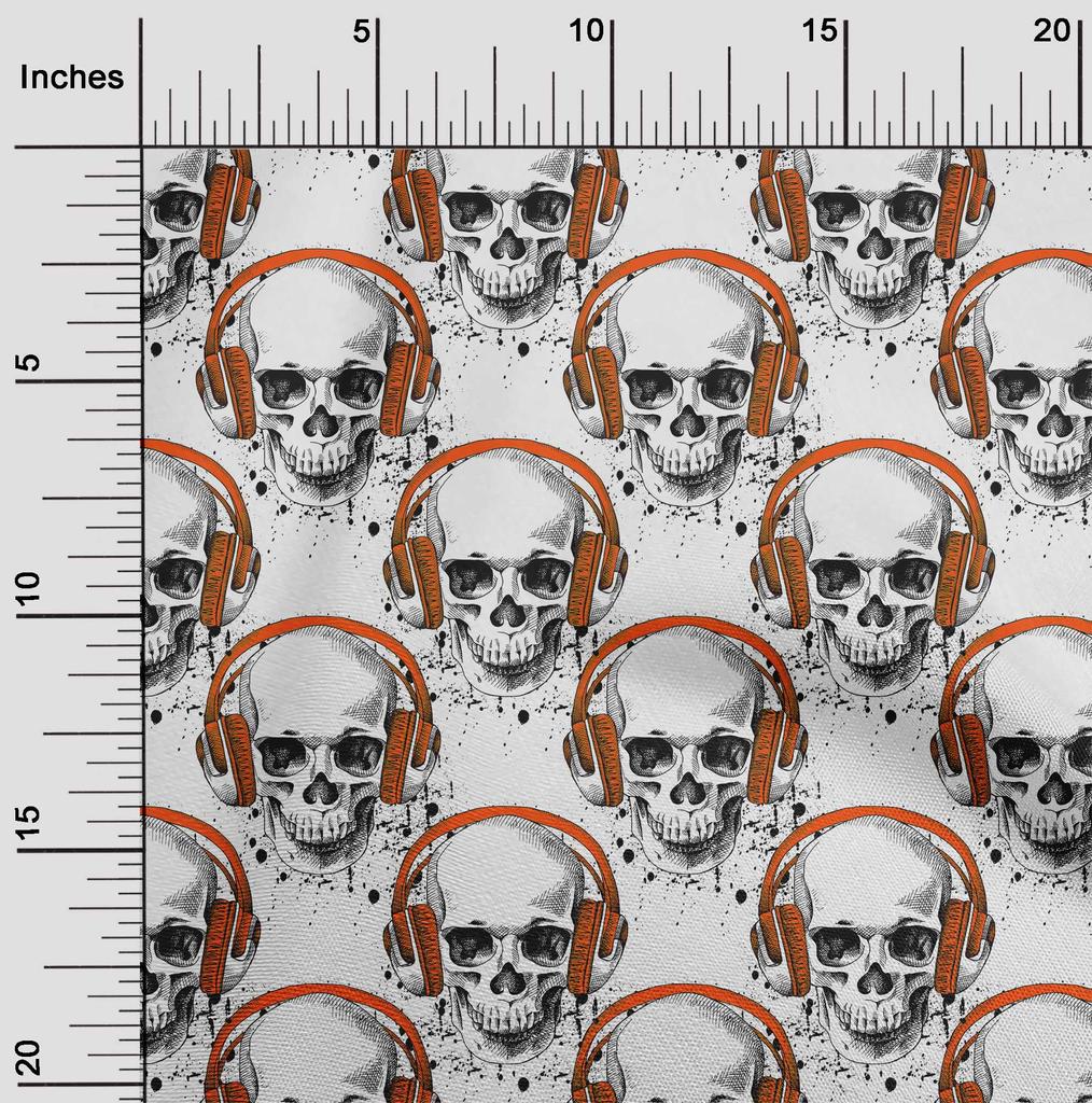 oneOone Cotton Flex Green Fabric Skull Craft Projects Decor Fabric Printed By The Yard 40 Inch