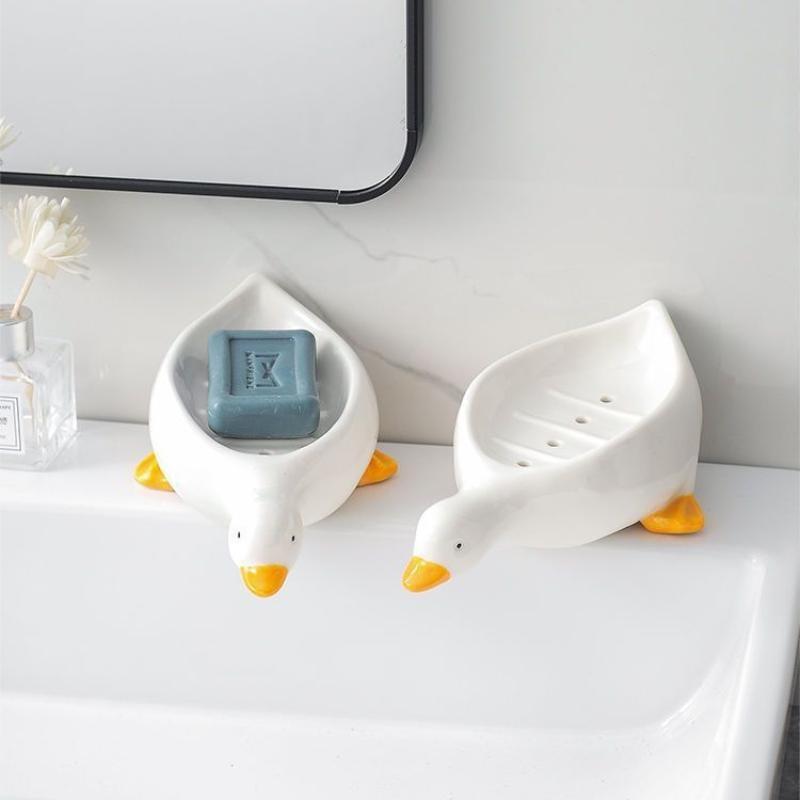 New Duck Shape Soap Box Cartoon Soap Dish Drainable Soap Holder Soap Container Soap Dish for Tray Bathroom Accessories
