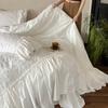 Cotton Bedding Four-piece Set French Romantic White Lovers Skin-friendly Breathable Quilt Cover Sheet Pillowcase Set