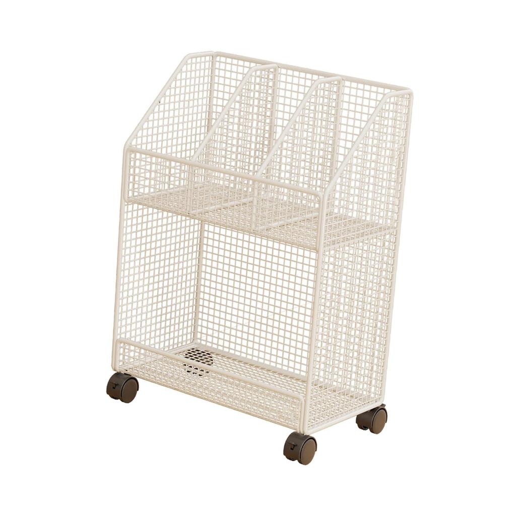Rolling Book Cart Holder Trolley Sturdy Toys Handbag Organization Multifunctional for Kids Room Bathroom Office Bedroom Dorm