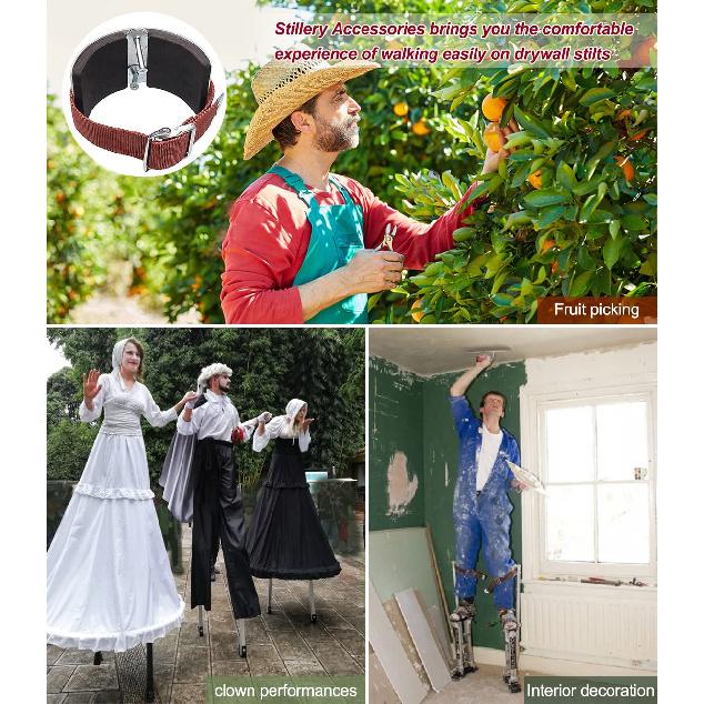 2 PCS Drywall Stilt Replacement Parts, Leg Straps Kit for Stilts, Leg Fixing for Plastering, Painting and Wiring