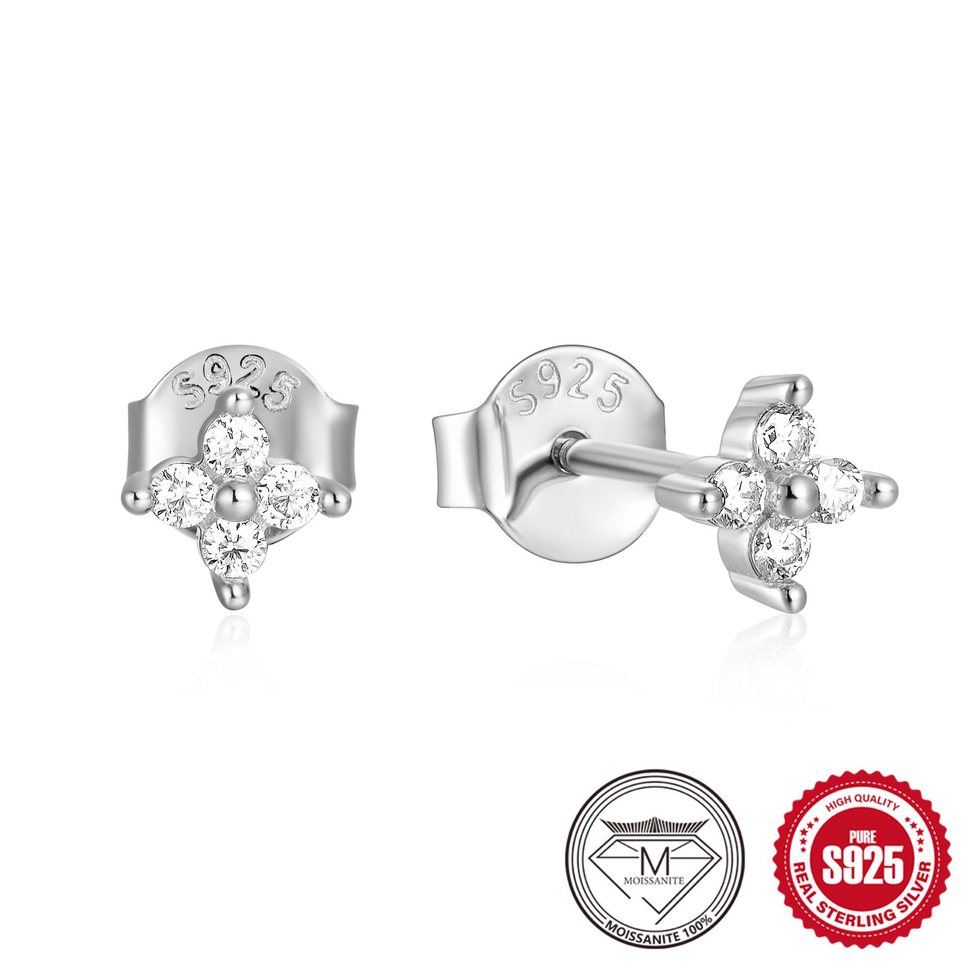 

S925 Sterling Silver Personalized Horse Eye Diamond Ear Buckle Earrings Jewelry Color Zircon Trend Earrings 925 Silver белого золота