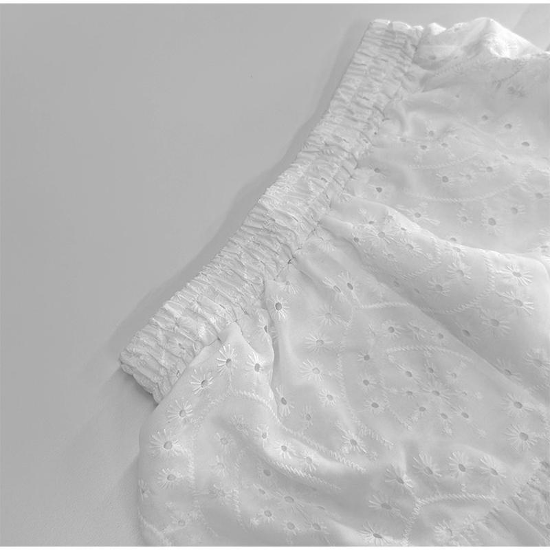 Damen Jacquard Hemd Shorts Set Knopfloch Einfarbiges Set Bedruckt Lässiger Fortgeschrittener Stil Frühling Sommer Neu Damen Langarm Set