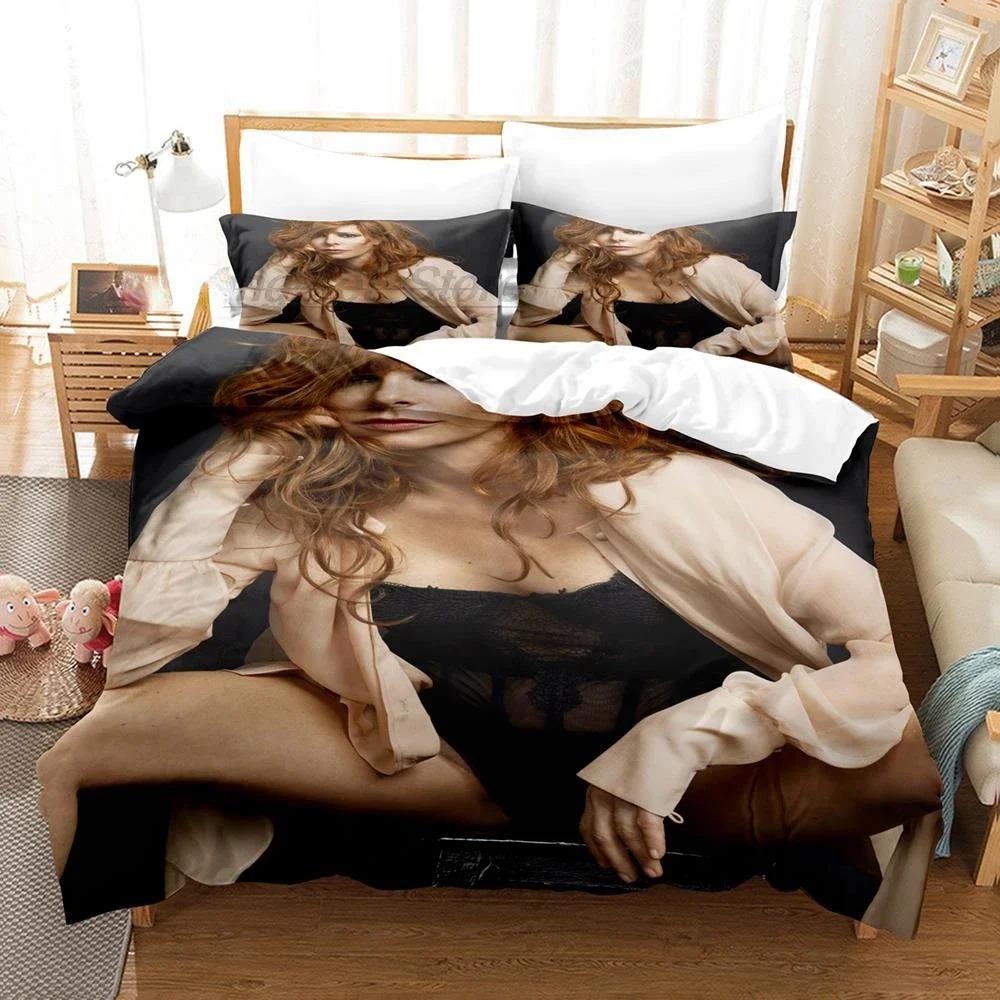 France Mylène Farmer Duvet Cover Pillowcase 2/3Piece Bedding Set for Kids Girl Boys Bedroom Gift Single Double Large Size