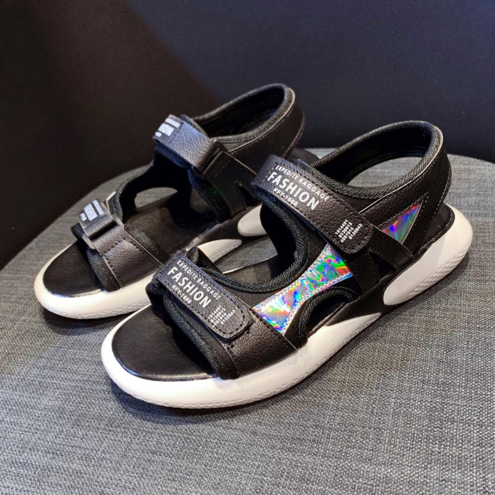 Fashion 2025 Summer New Sandals Women's Large 41 42 Thick Bottom Junior High School Student Small 34 Super Hot Sports Sandals
