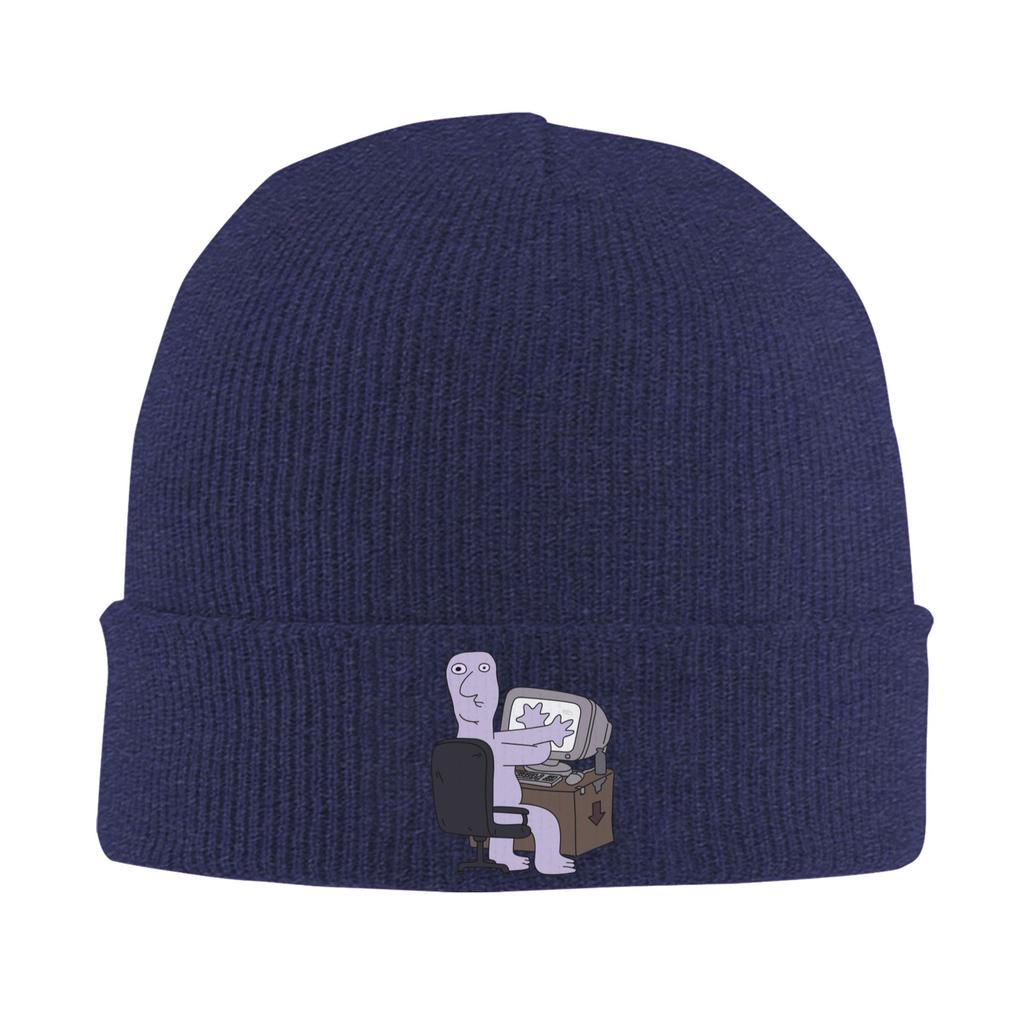 Smiling Friends Beanie Hats Bonnet Hats Unisex Adult Retro Kpop Knit Hat Winter Graphic Elastic Caps