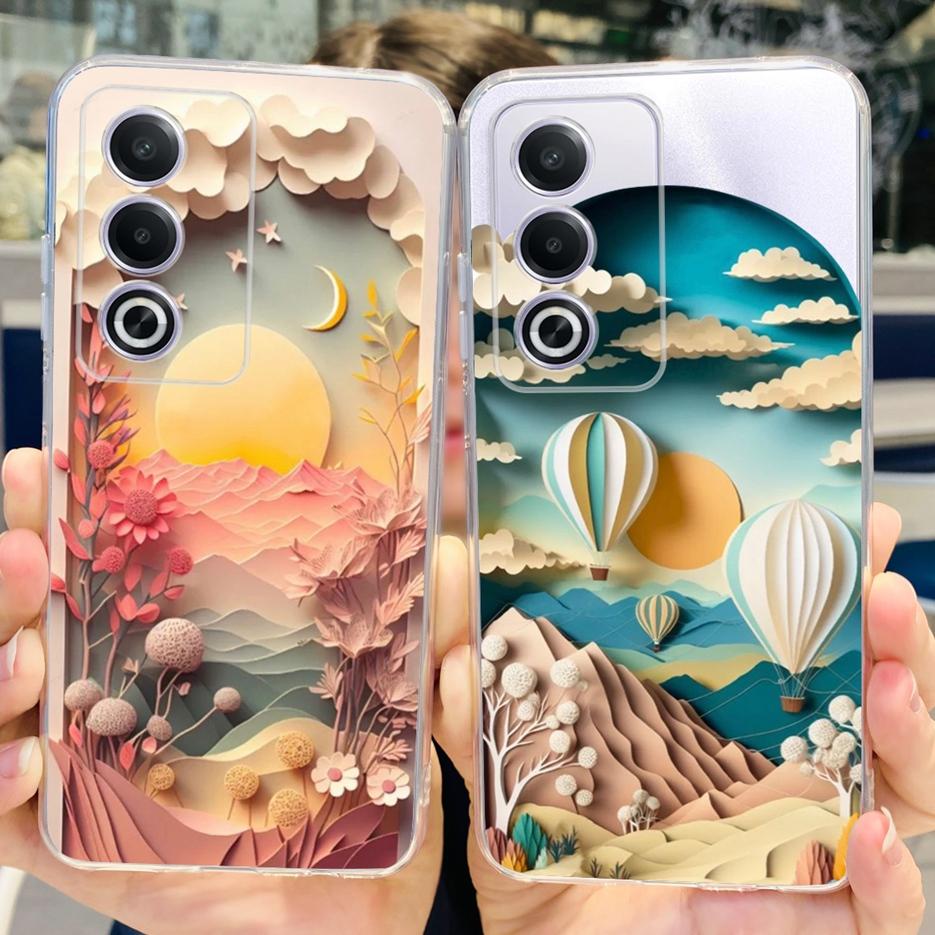 For Oppo A80 5G Case CPH2639 Cute Painted Cover Clear Silicone Soft TPU Phone Case For Oppo A3 Pro A3pro 5G OppoA80 Shell Bumper