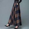Four Seasons Printed Half-length Dress Women's High Waist Medium and Long A-shaped Large Swing Dress Skinny Dress