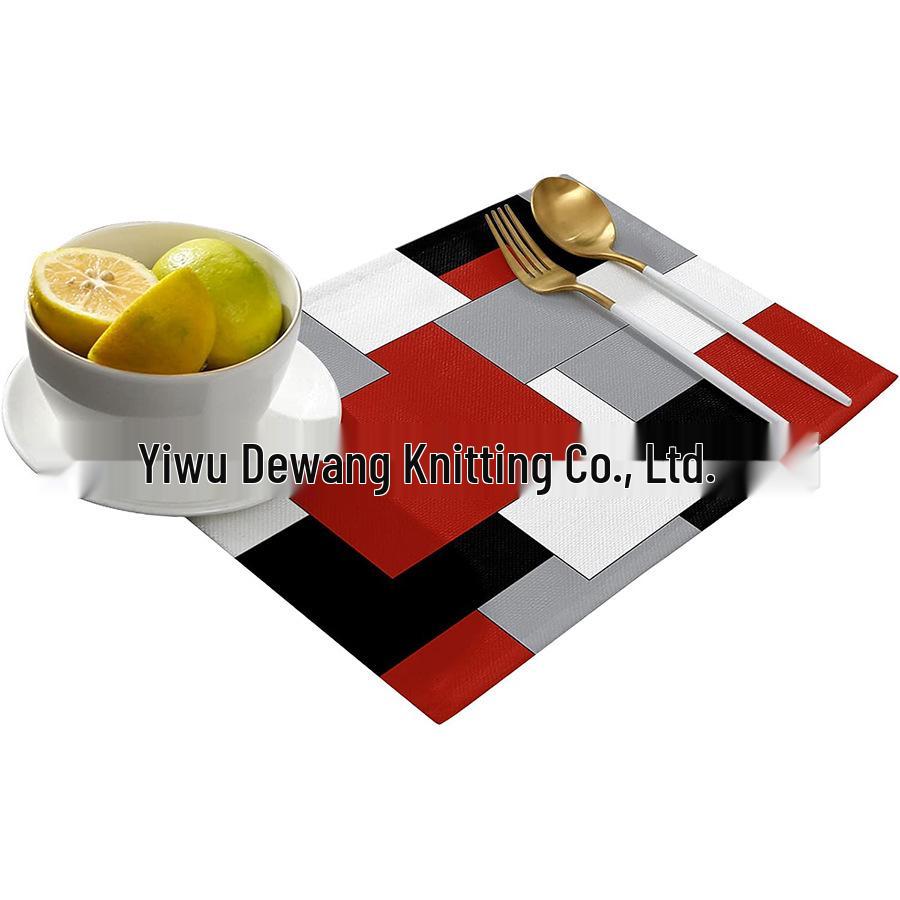 Modern Art Marble Geometric Linen Placemat - Kitchen Table Decor