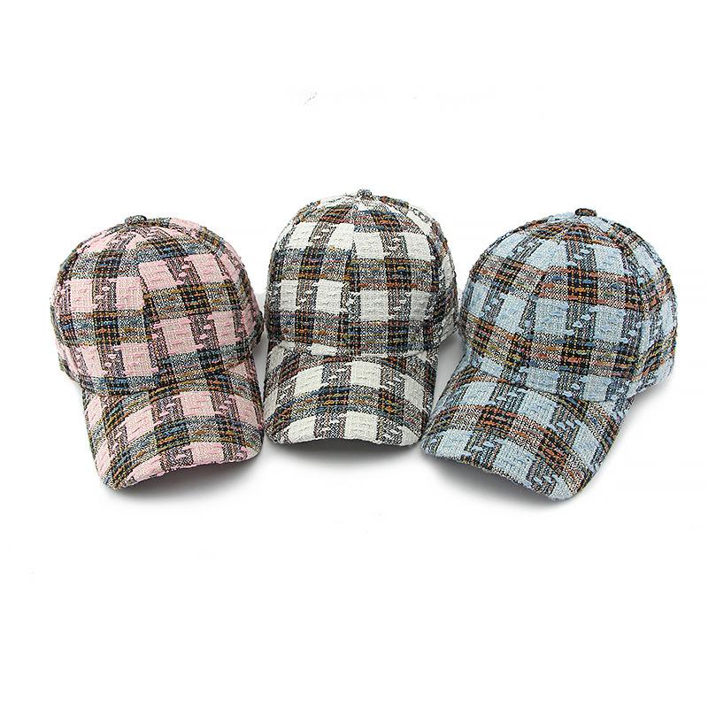 Plaid Hard Top Baseball Cap Damen Outdoor Sonnenschutzhut