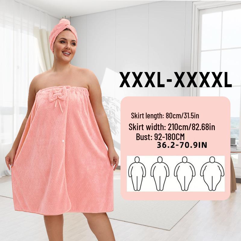Plus Size Quick-Dry Absorbent Bath Skirt Robe