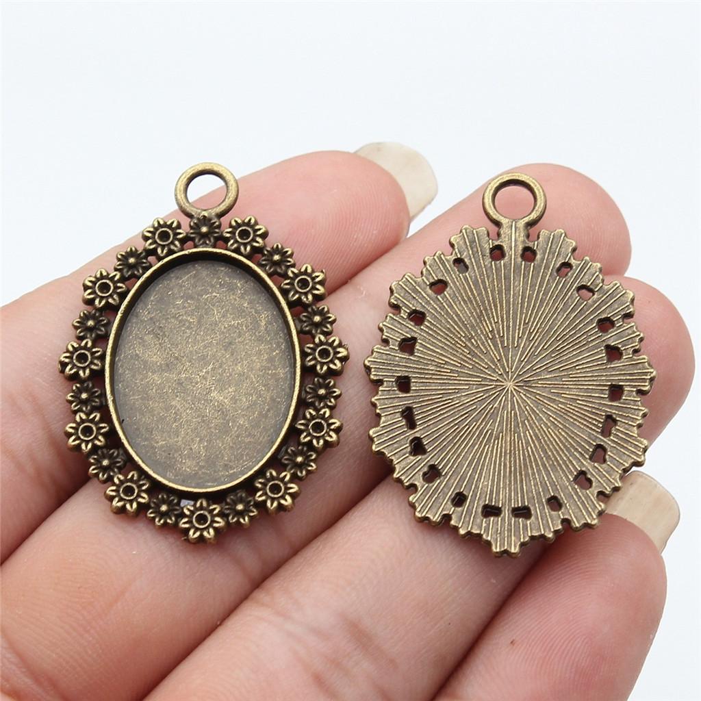 Accessories Parts Fit 18x25mm Oval Glass Cabochon Base Tray Bezel Wedding Jewelry Findings QA039
