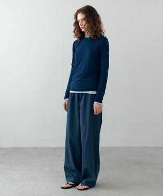Baniswimeonteu Linen Banding Pants_Navy
