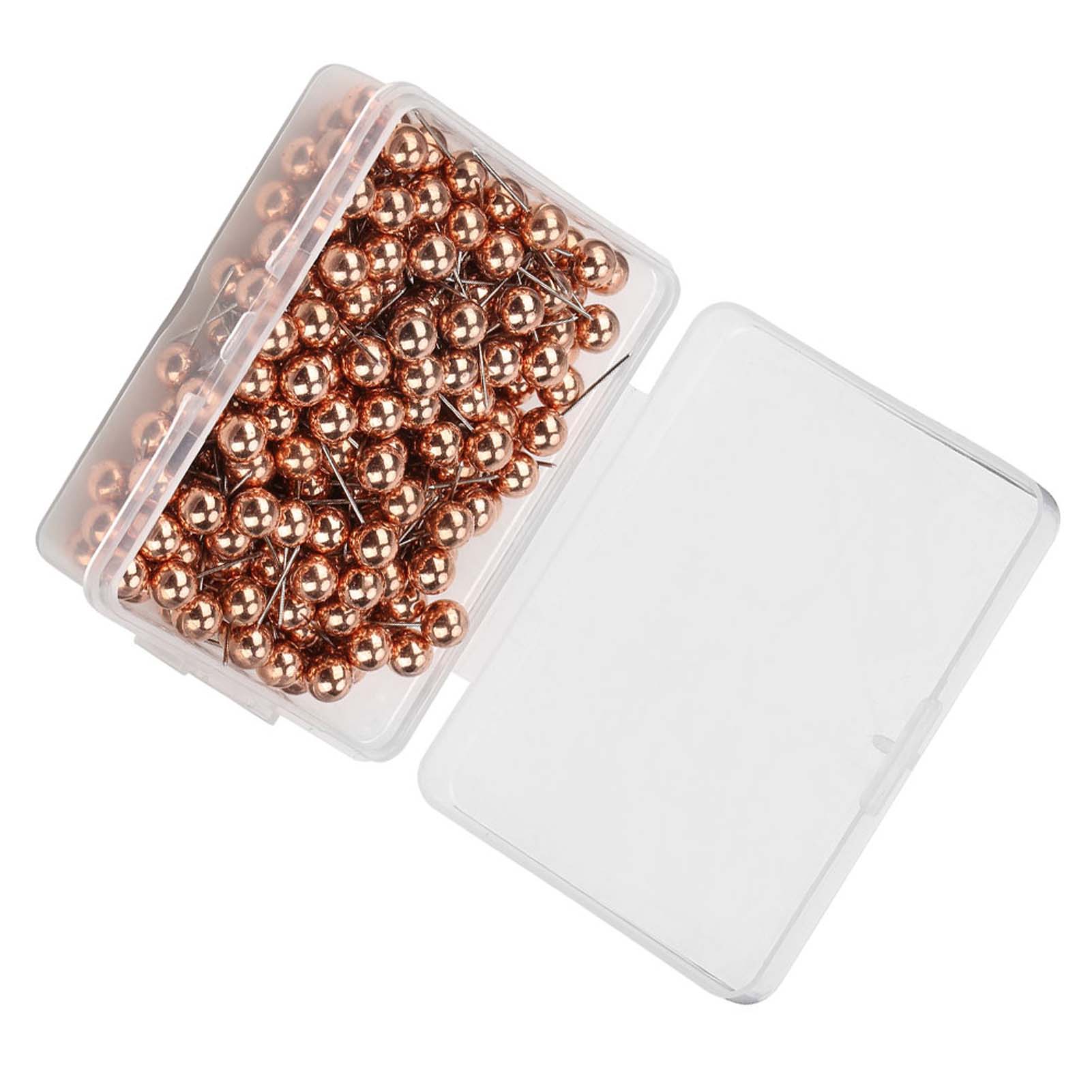 

200 шт. Кругла кулька Пластикова шпилька Булавки Декоративні інструменти DIY (Рожеве золото) рожевий колір золота