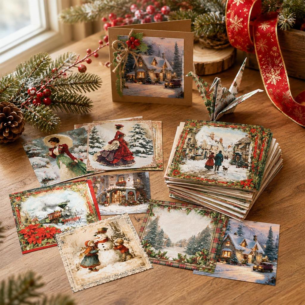 12 Sheets Holiday Themed for Scrapbooking, Card Making, DIY Decorations