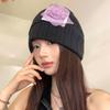 Sweet Flower Beanies Hat Elegant Knitted Hat Fashion Hollow Pullover Hat  Spicy Girls