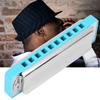 10?Hole Harmonica Blues Bb Key Harp Wind Musical Instrument Beginner Practice AM?20DBlue