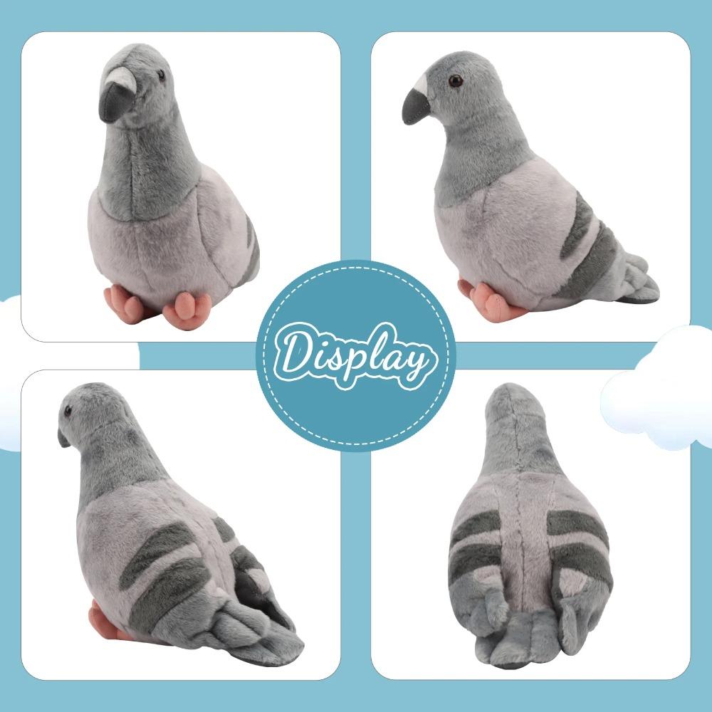 Simulated Gray Pigeon Plush Toy Cute Soft Stuffed Animals Lifelike Plush Dove Bird Doll Children Birthday Gifts Home Decor Gifts