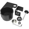 Sturdy Clip-on Cup Holder for Desk Table Side with Integrated Cup Mat Prevents Sliding Rotating Drink Holder Clamp for Office