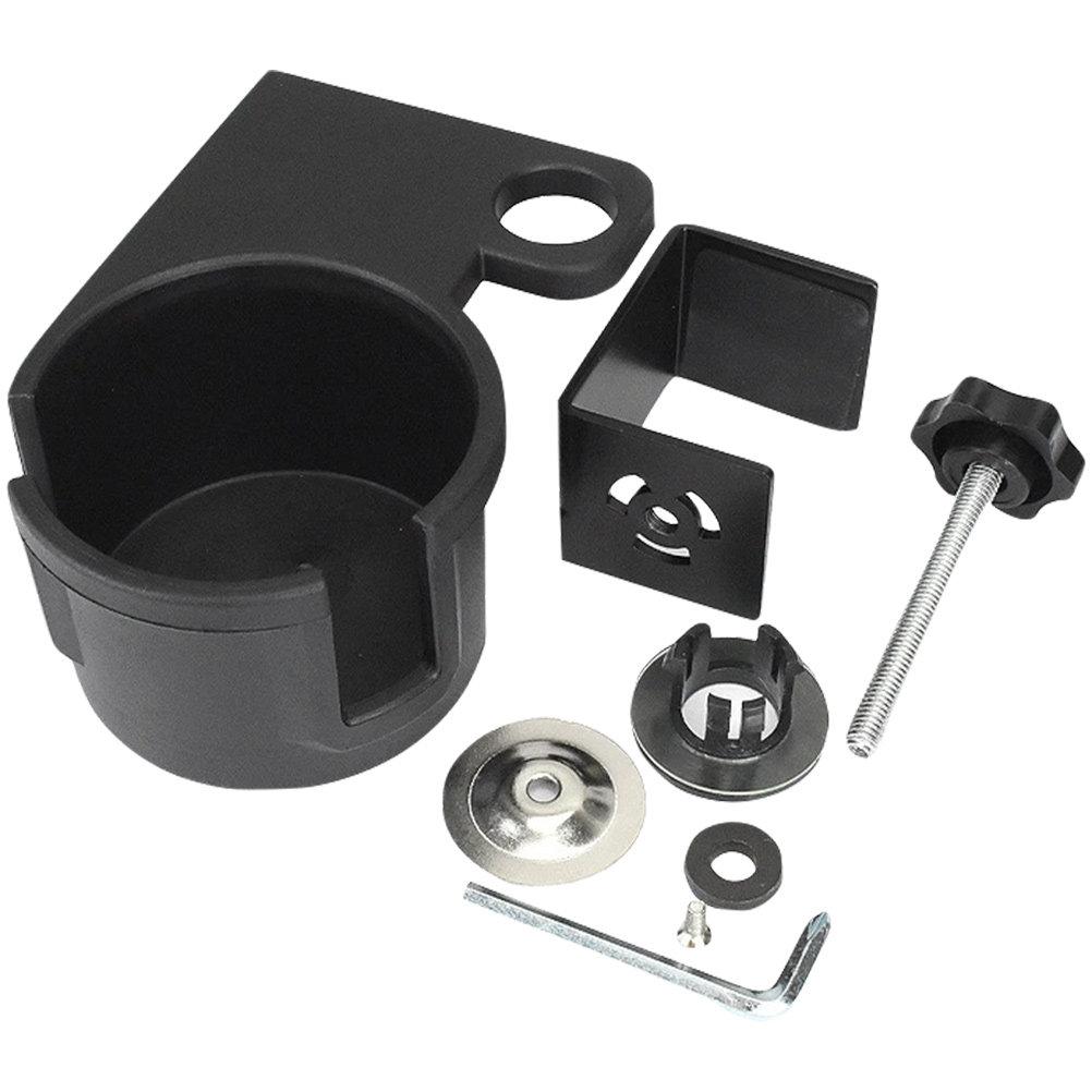 Sturdy Clip-on Cup Holder for Desk Table Side with Integrated Cup Mat Prevents Sliding Rotating Drink Holder Clamp for Office