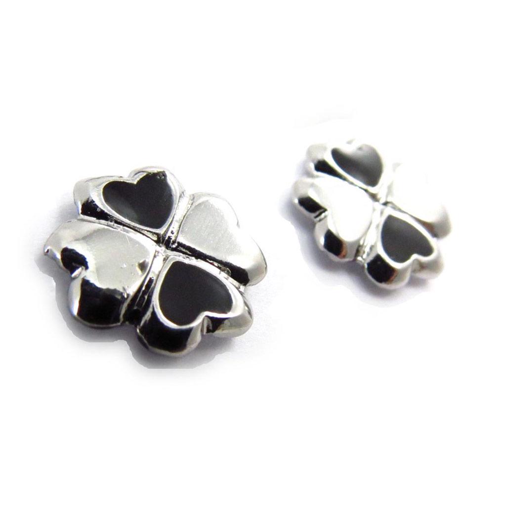 

Les Trésors De Lily [J6798] - Дизайнерские серьги Clovers черный белый