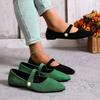 Soft Sole Pointed Toe Suede Pearl Buckle Low Top Single Shoes Women's Shallow Mouth Anti-Slip Wear-Resistant Flats