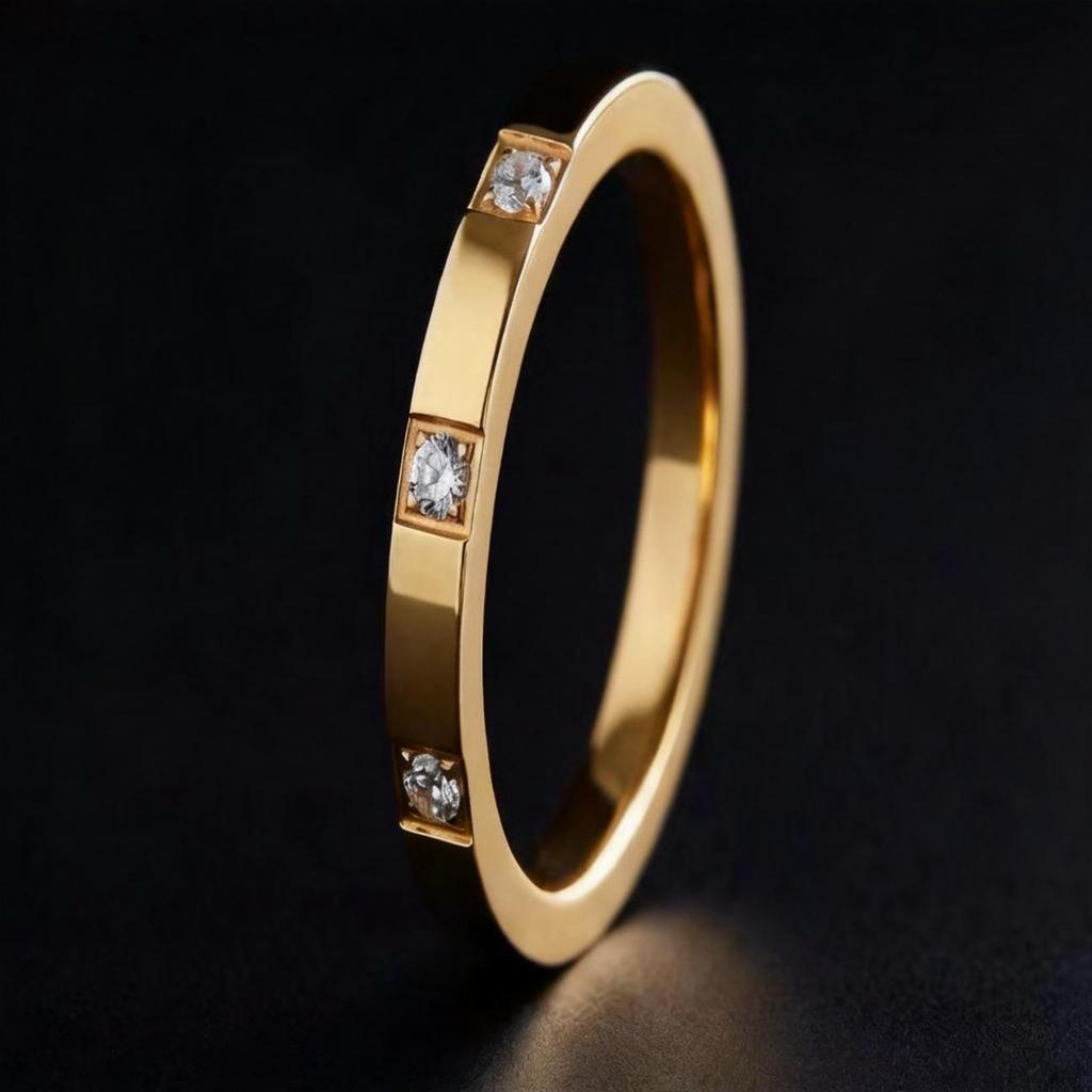 Elegant Full Circle Heart Ring: Fade-Resistant Gold Vacuum-Plated Titanium Steel, Korean Style Couple Ring, Women's Jewelry.