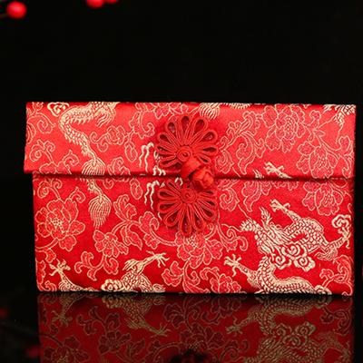 Wedding Envelope Eye-catching Delicate Texture Fabric Chinese Red Envelopes Gift Card for New Year