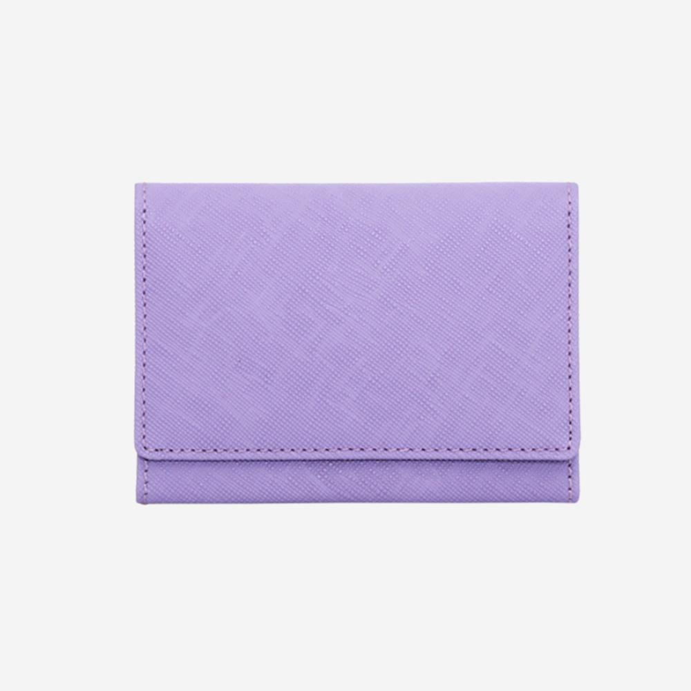 Matt Saffiano Cowhide Slim Women'S Card Holder Lavender